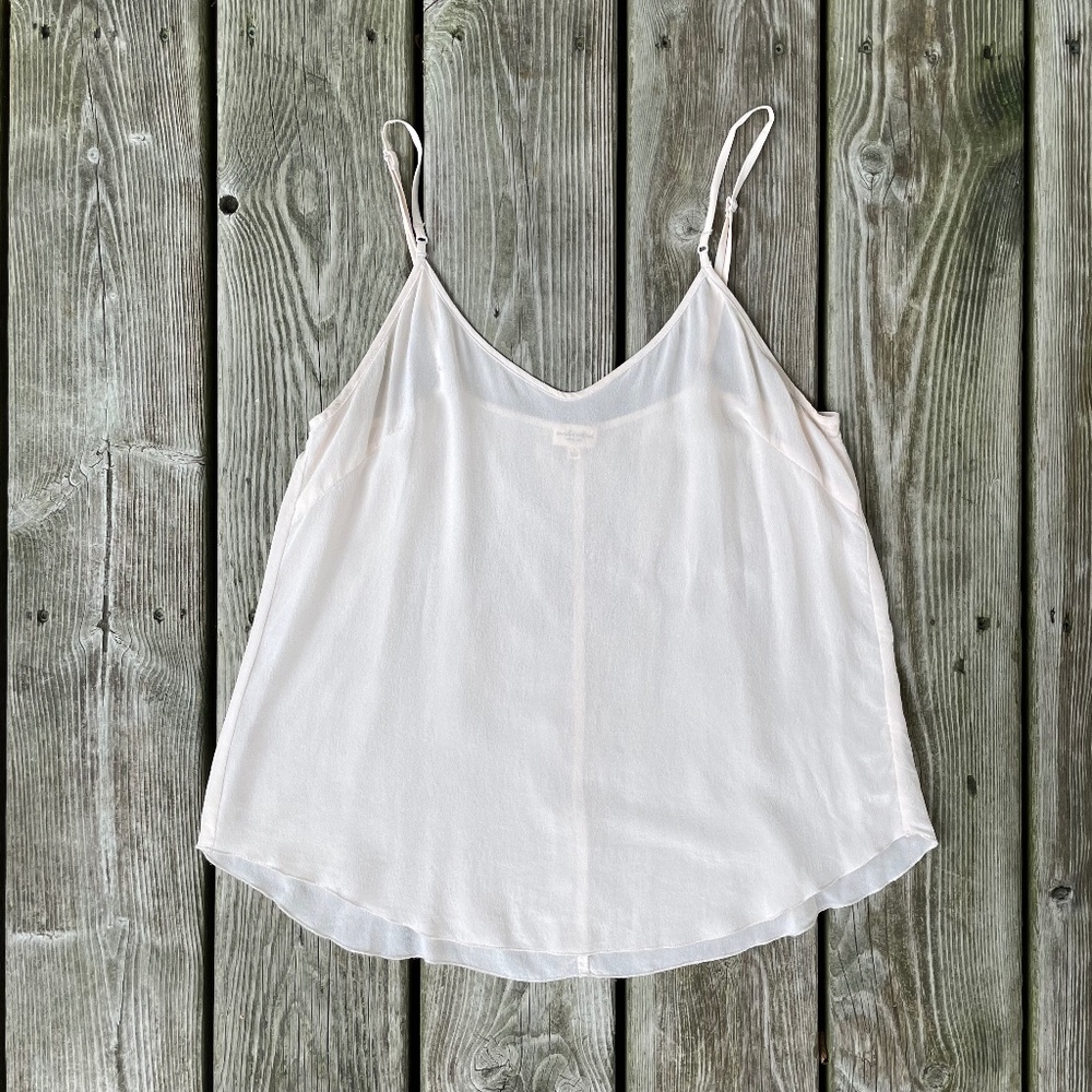 Cami Top: Aritzia Wilfred Pale Pink Silk Tank